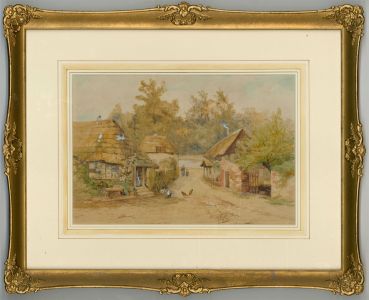 A. Shaw - Signed and Framed 1897 Watercolour, Cottages on a Country Path