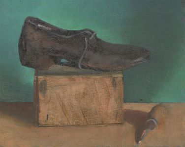 Julian Gordon Mitchell (b. 1968) - Contemporary Oil, Study of a Shoe, 'At the Cobblers'