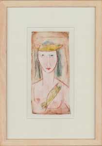 Contemporary Etching in the Manner of John Bellany - Woman with Fish