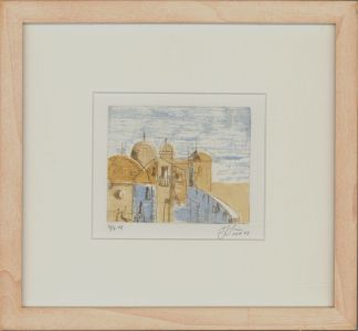 Signed Limited Edition 2002 Etching - Italian Rooftops