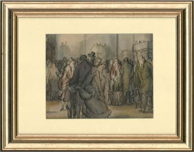 Harold Hope Read (1881-1959) - Framed Watercolour, Busy 1920s Street Scene