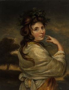 Early 19th Century Oil - Young Lady with White Shawl