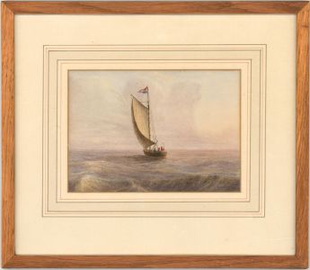 Fine Dutch School 19th Century Watercolour - Sailing Boat at Sea