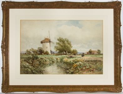 Arthur Wilde Parsons RA (1854-1931)  - 1895 Watercolour, River Landscape