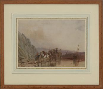 Manner of Richard Parkes Bonnington - c.1840 Watercolour, A Carter and Family