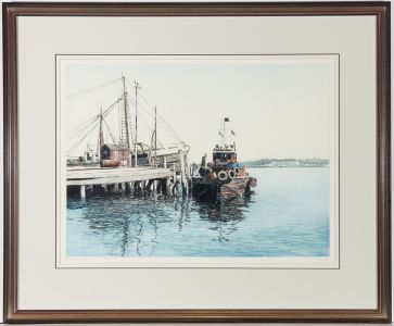 Paul Bisson (b. 1938) - Artist's Proof  Etching with Aquatint, The Wharf