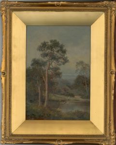 Sidney Yates Johnson (fl. 1890-1926) - Signed Oil, Wood Gathering by a River