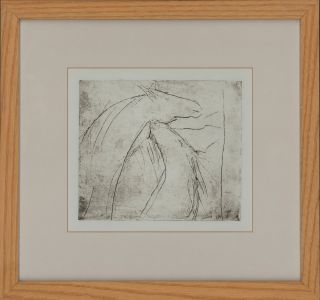 Framed Contemporary Etching - The Horses