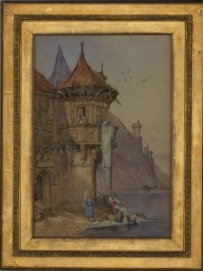 Follower of Samuel Prout (1783-1852) - Pair of Watercolours, Braubach and Ghent