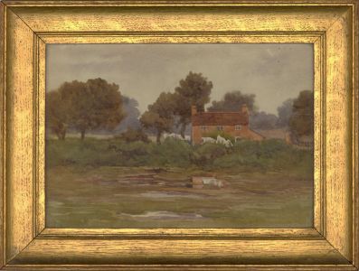 19th Century Watercolour - Rural Landscape with Cottage