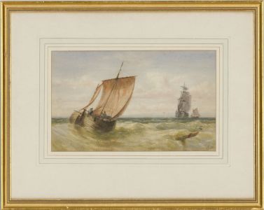 Attrib. Charles Robertson, RA, RWS (1844-1891) - 1867 Watercolour, Ships at Sea