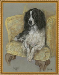 Marjorie Cox - Signed and Framed 1971 Pastel, Sally, Border Collie
