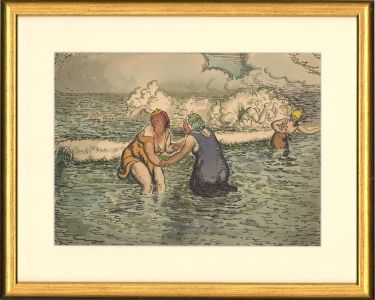 Harold Hope Read (1881-1959) - Framed Watercolour, The Swimmers