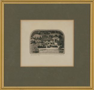 Graham Clarke (b.1941)  - Signed & Framed 20th Century Etching, Phil's Farm