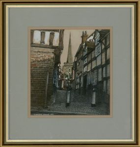 Cedric Dawe (1906-1996) - Framed 1982 Pastel, Church Lane, Ledbury