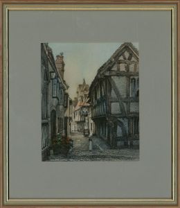 Cedric Dawe (1906-1996) - Framed 1980 Pastel, Village Street Scene