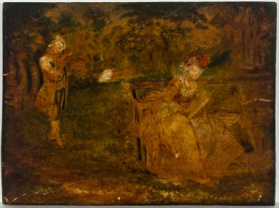 For Restoration 19th Century Watercolour -  The Young Suitor