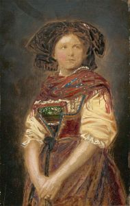 Small 19th Century Mixed Media - Woman in a Dress