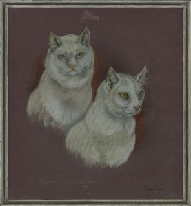 Marjorie Cox (1915-2003) - Framed & Signed 1976 Pastel, Fluffy and Snowy