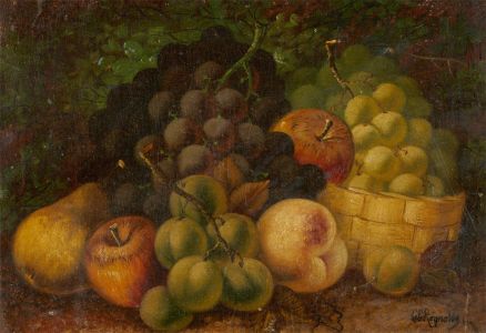 G. E. Reynolds - Signed Late 19th Century Oil, Still Life with Grapes and Apples