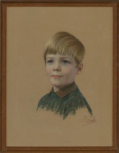 N. Slade - Framed & Signed Mid 20th Century Pastel, Study of a Young Boy