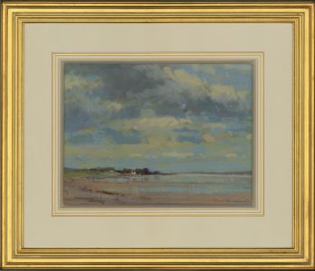 James Longueville PS, RBSA - 20th Century Pastel, Low Tide, The Dee Estuary
