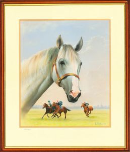 Les Babbage - 1994 Pastel, Portrait of the Horse 'Chilibang'
