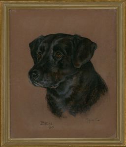 Marjorie Cox (1915-2003) - 1963 Pastel, Portrait of a Labrador, Modesty
