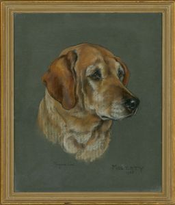Marjorie Cox (1915-2003) - 1963 Pastel, Portrait of a Labrador, Ben