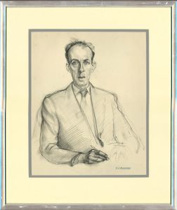 Christopher Alexander (1926-1982) - Mid 20th Century Chalk Drawing, Male Study
