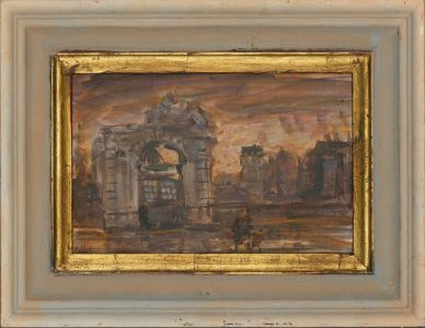 Ronald Olley (b.1923) - Framed c. 2000 Acrylic, Desolate Cityscape