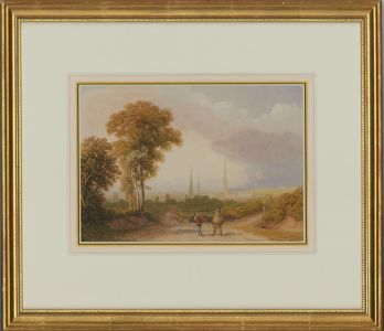 Framed 19th Century Watercolour - Falstaff and Bardolph