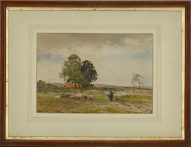 Claude Hayes RI ROI (1852-1922) - Late 19th Century Watercolour, Herding Sheep