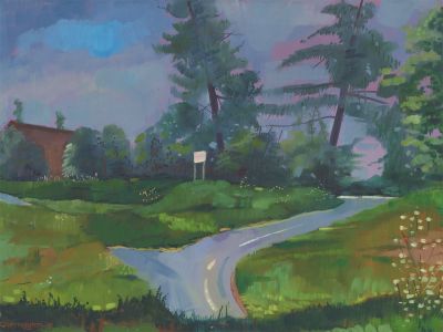 John Cherrington (1931-2015) - 1991 Oil, Winding Road Landscape