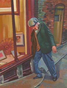 John Cherrington (1931-2015) - 1990 Oil, Street Portrait of an Elderly Man