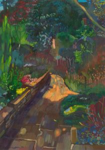 John Cherrington (1931-2015) - 1985 Oil, Floral Garden Path