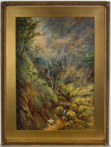 F.B. Rouse - Signed & Framed 1890 Watercolour, The Arran Burn