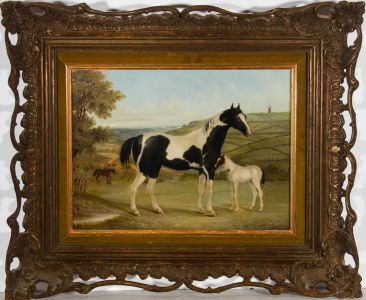 Harriette Harkness - Signed & Framed 1854 Oil, Magpie & Fanny