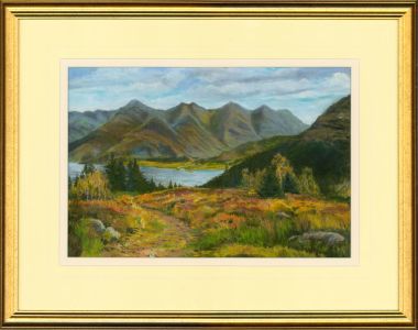 Margaret Hammond - Signed & Framed Contemporary Pastel, Five Sisters of Kintail