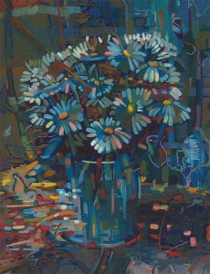 John Cherrington (1931-2015) - Signed 1988 Oil, Abstracted Daisies