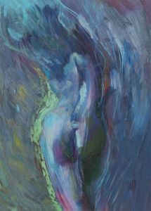 John Cherrington (1931-2015) - 20th Century Oil, Standing Nude in Blue