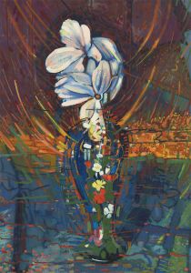 John Cherrington (1931-2015) - 20th Century Acrylic, Vase Full of White Flowers