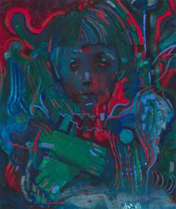 John Cherrington (1931-2015) - 1983 Acrylic, Portrait of a Girl