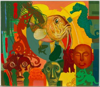 John Cherrington (1931-2015) - 20th Century Acrylic, Composition with Koi