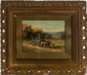 E. Hartry (fl.1883-1909) - Framed Late 19th Century Oil, Study of a Horse & Cart