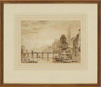 After J.M.W. Turner - Framed Late 19th Century Watercolour, Study of Basel