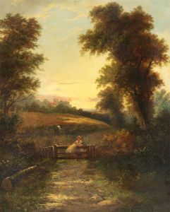 J. Walton - Signed Mid 19th Century Oil, Harvest Landscape