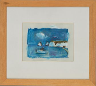 Wakefield - Signed & Framed 1994 Pastel, Abstract Coastal Seascape