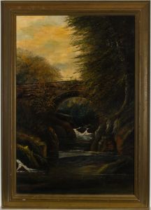 Fred W. Gard - Framed Late 19th Century Oil, A Wooded River Landscape