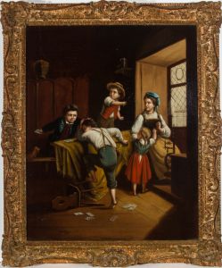 Framed Late 19th Century Oil - The Victorian Children